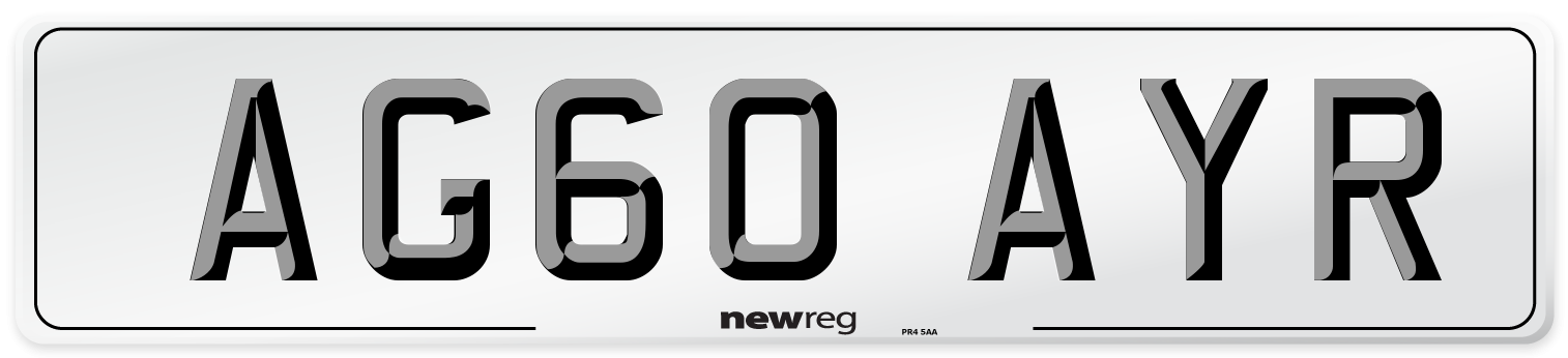 AG60 AYR Number Plate from New Reg